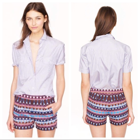 J. Crew Pants - J. Crew Cotton Pique Dimond Print Short 8
